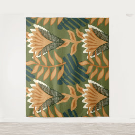 熱帯雨林フローラブロッサムデザイン タペストリー