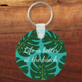 熱帯雨林モンステラのヤシの葉キーホルダー キーホルダー (正面)