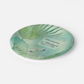 熱帯雨林葉の結婚式 ペーパープレート (アングル)