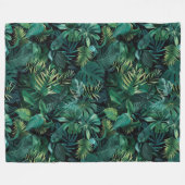 熱帯雨林葉の フリースブランケット (正面(横))