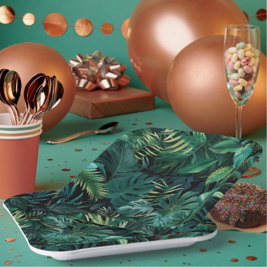 熱帯雨林葉の ペーパープレート (複数)