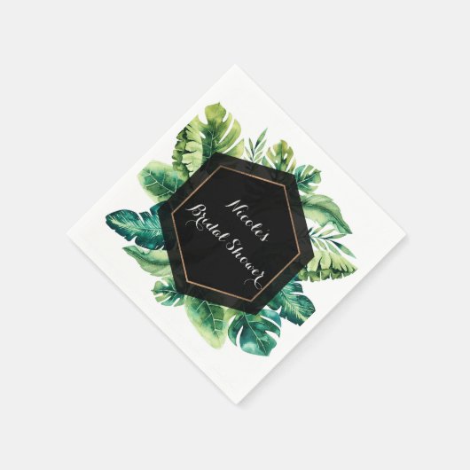 熱帯雨林離れのエレガントウェディングパーティー スタンダードカクテルナプキン (角)