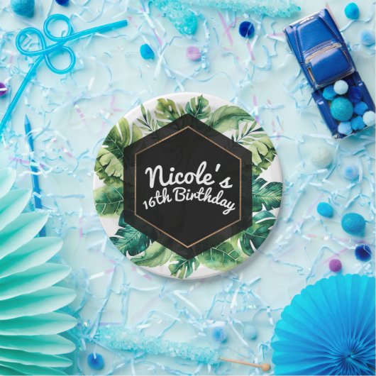 熱帯雨林離れの夏エレガントパーティー ペーパープレート (パーティー)