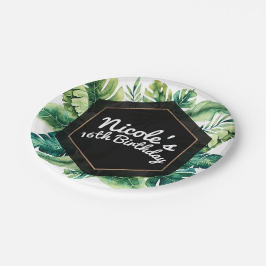 熱帯雨林離れの夏エレガントパーティー ペーパープレート (アングル)