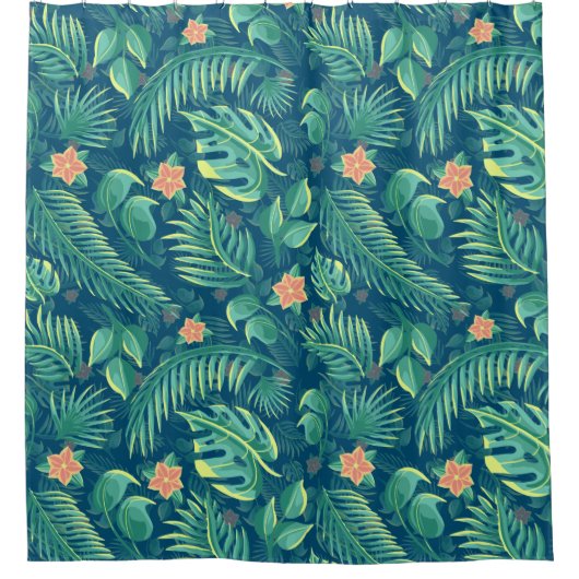 熱帯雨模様のシャワーカーテン シャワーカーテン (正面)