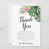熱帯雨色の緑の赤ちゃんシャワー サンキューカード (正面)