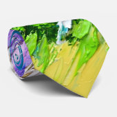 「熱帯雨#5」オリジナル油絵 ネクタイ (ロール)