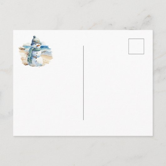 熱帯雪だるまのクリスマスの移動発表 案内ポストカード (裏面)