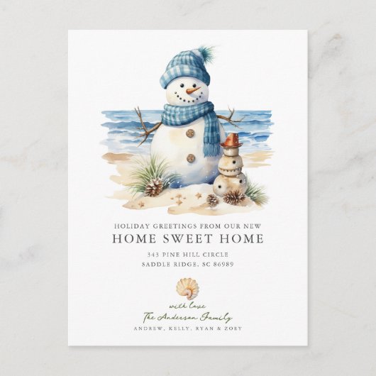 熱帯雪だるまのクリスマスの移動発表 案内ポストカード (正面)