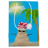 熱帯雪だるまクリスマス ミディアムペーパーバッグ (正面)