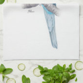 熱帯青いオウムのふきん キッチンタオル (折り畳み)