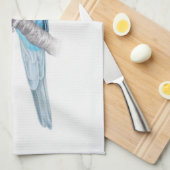 熱帯青いオウムのふきん キッチンタオル (四つ折り)