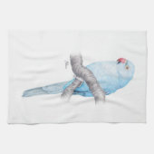 熱帯青いオウムのふきん キッチンタオル (横)