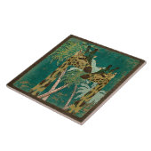 熱帯青いペイズリーのキリンのレトロのタイル タイル (側面)