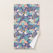 熱帯青い怠惰パターン バスタオルセット (ハンドタオル)