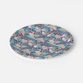 熱帯青い怠惰パターン ペーパープレート (アングル)