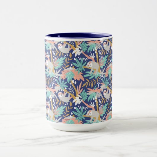 熱帯青い怠惰パターン マグカップ (中央)