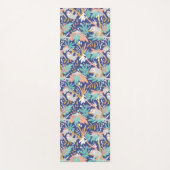 熱帯青い怠惰パターン ヨガマット (正面)