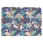 熱帯青い怠惰パターン ラージペーパーバッグ (裏面)