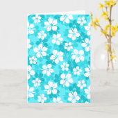 熱帯青白いハイビスカスの花柄 カード (黄色い花)