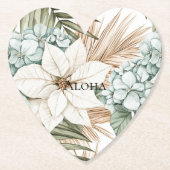 熱帯青白結婚花 ペーパーコースター (正面)