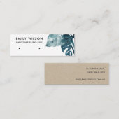 熱帯青色モステラ動物群スタッドイヤリングディスプレイ スキニー名刺 (正面/裏面)