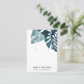 熱帯青色モステラ動物群スタッドイヤリングディスプレイ 名刺 (スタンド正面)