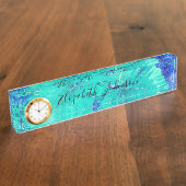 熱帯青葉の模様 デスクネームプレート (側面)