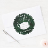 熱帯顔マスク必須ラベル ラウンドシール (封筒)