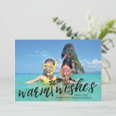 熱帯願いの平らな休日の写真カードを暖めて下さい シーズンカード (スタンド正面)