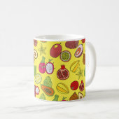 熱帯風のエキゾチックな手描き模様 コーヒーマグカップ (正面右)