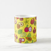 熱帯風のエキゾチックな手描き模様 コーヒーマグカップ (中央)
