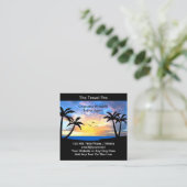 熱帯風光明媚な旅行代理店の専門家の名刺 スクエア名刺 (スタンド正面)