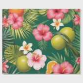 熱帯風景植物の緑豊かな美しい ラッピングペーパー (フラット)
