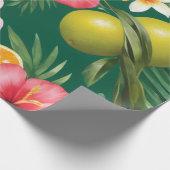 熱帯風景植物の緑豊かな美しい ラッピングペーパー (角)