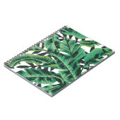 熱帯魅力的なバナナの葉パターン ノートブック (左側)