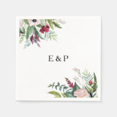 熱帯魅力的フローラグ結婚リーズナプキン スタンダードカクテルナプキン (正面)