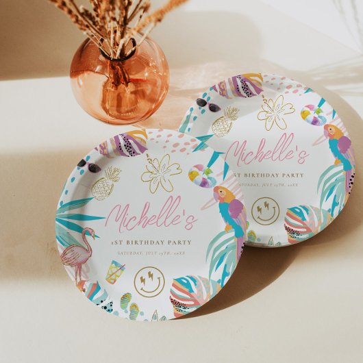 熱帯魅力的誕生日 ペーパープレート