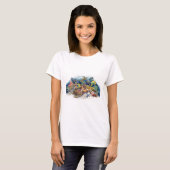 熱帯魚が付いている珊瑚水 Tシャツ (正面フル)