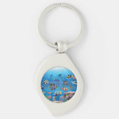 熱帯魚が海底を泳ぐ キーホルダー (正面)