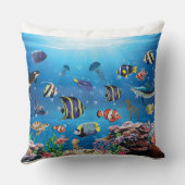 熱帯魚が海底を泳ぐ クッション (裏面)