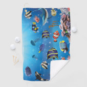 熱帯魚が海底を泳ぐ ゴルフタオル (インサイチュ)