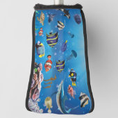 熱帯魚が海底を泳ぐ ゴルフヘッドカバー (回転90)