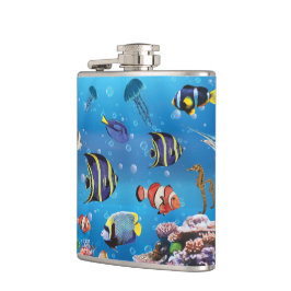 熱帯魚が海底を泳ぐ フラスク