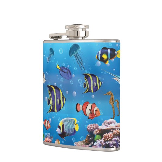 熱帯魚が海底を泳ぐ フラスク (左)