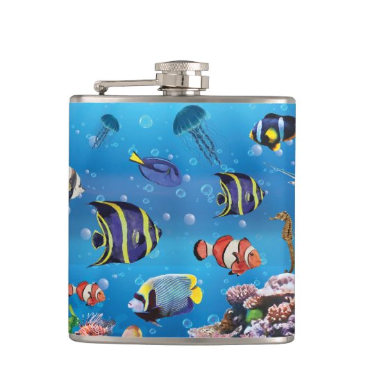 熱帯魚が海底を泳ぐ フラスク (正面)