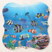 熱帯魚が海底を泳ぐ ペーパーコースター (正面)