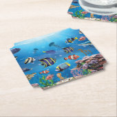 熱帯魚が海底を泳ぐ ペーパーコースター (アングル)