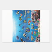 熱帯魚が海底を泳ぐ ラッピングペーパーシート (正面)