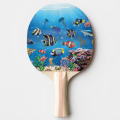 熱帯魚が海底を泳ぐ 卓球ラケット (正面)